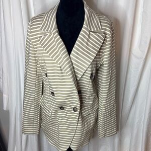 Banana Republic Beige Striped Blazer